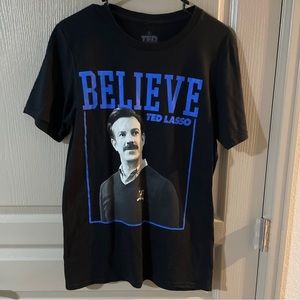 Official Ted Lasso Believe T Shirt Men's Small Black Jason Sudekis